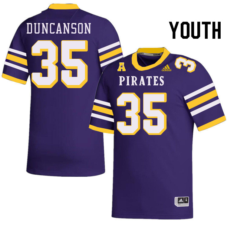 Youth #35 Ayden Duncanson ECU Pirates College Football Jerseys Stitched-Throwback